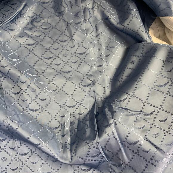 ZADIG & VOLTAIRE Size M Black White Crepe Heart Single Button Jacket Blazer - Picture 7 of 9